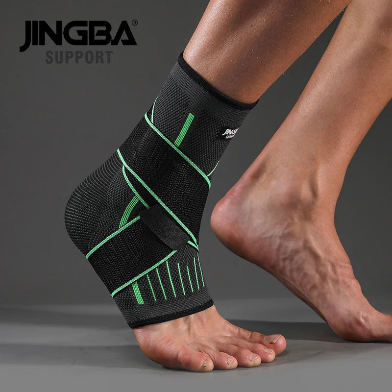 JINGBA SUPPORT 1PCS Football Ankle support+Basketball knee Pad Elbow brace support protector +Wristband boxing hand wrap Support