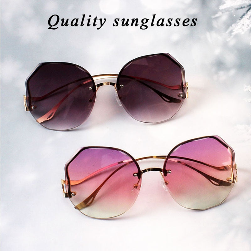 2022 Rimless Sunglasses Fashion Sunglasses Women Tide Vasos Decorativos Luxury Lunette De Soleil Femme Vintage Zonnebril Dames