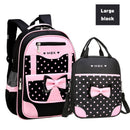 New Children School Bags Girls Dot Cute Bow Kids Backpack Set Primary School Backpacks Schoolbag Satchel Mochila Infantil
