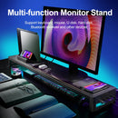Dual Monitor Stand Holder Metal Riser with Wireless Charging USB Hub Ports Support Transfer Data,Keyboard and Mouse Storage Desk