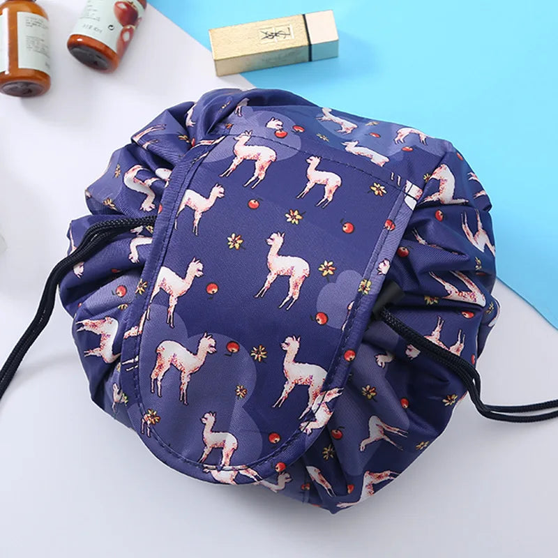 Women Drawstring Cosmetic Bag Travel Storage Makeup Bag Organizer Female Make Up Pouch Portable Waterproof Toiletry Beauty Case