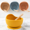 Neue Farben Fütterset Lebensmittelechtes Silikon Baby Schüssel Set Rutschfeste Saugnapfschale Löffel Kindergeschirr BPA-freies Geschirr Dropship