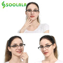SOOLALA Cat Eye Halbrand-Anti-Blaulichtfilter Brillenrahmen Damen Blaulichtfilternde Anti-Strahlungs-Computerbrille
