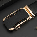 CEXIKA Men Automatic Buckle Belt Custom Engraved Name Logo Genuine Leather Waist Belts for Jeans Father's Day Personalized Gift