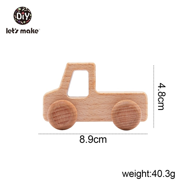 Let's Make Wooden Baby Toys 0 12 Month 1PC Toys For Babies Beech Car Hedgehog Elephant Educational Infants Developmental Newborn