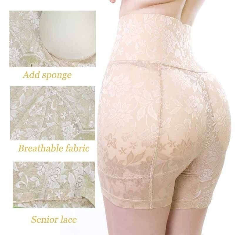 Women Sexy Push Up Padded Panties Lady Fake Ass Underwear Lace Padded Panties Buttock Shaper Butt Lifter Hip Enhancer Intimates