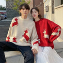 Christmas Sweater Women Autumn Winter Korean Loose Pullover Deer Sweater Men and Woman Oversized Sweaters Couples