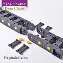 Startnow Plastic Transmission Cable Chains Bridge Opened Drag Chain With End Connectors CNC Router Machine Tools Wire Carrier