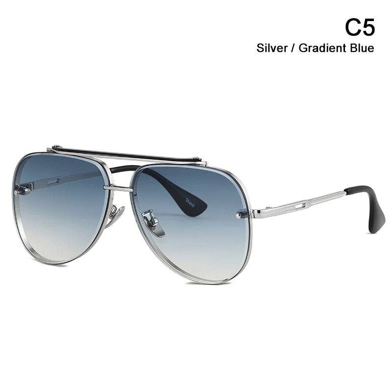 JackJad 2022 Fashion Mach Six Metal Pilot Style Gradient Sunglasses Cool Unique Men Women Vintage Brand Design Sun Glasses 2A103