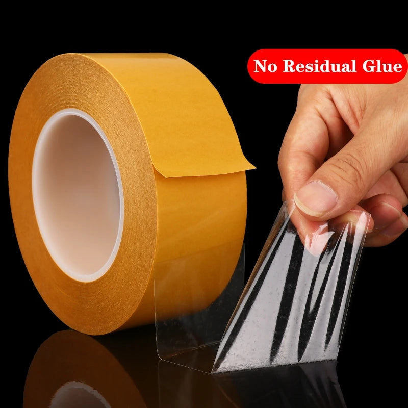 50 Meter High Temperature Resistance PET Double Sided Tape No Trace Transparent Heat Resistant Strong Double-Sided Adhesive Tape
