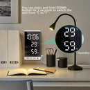 6 Zoll LED Spiegel Wecker Touch-Taste Wand Digitaluhr Zeit Temperatur Feuchtigkeitsanzeige USB-Ausgang Tischuhr