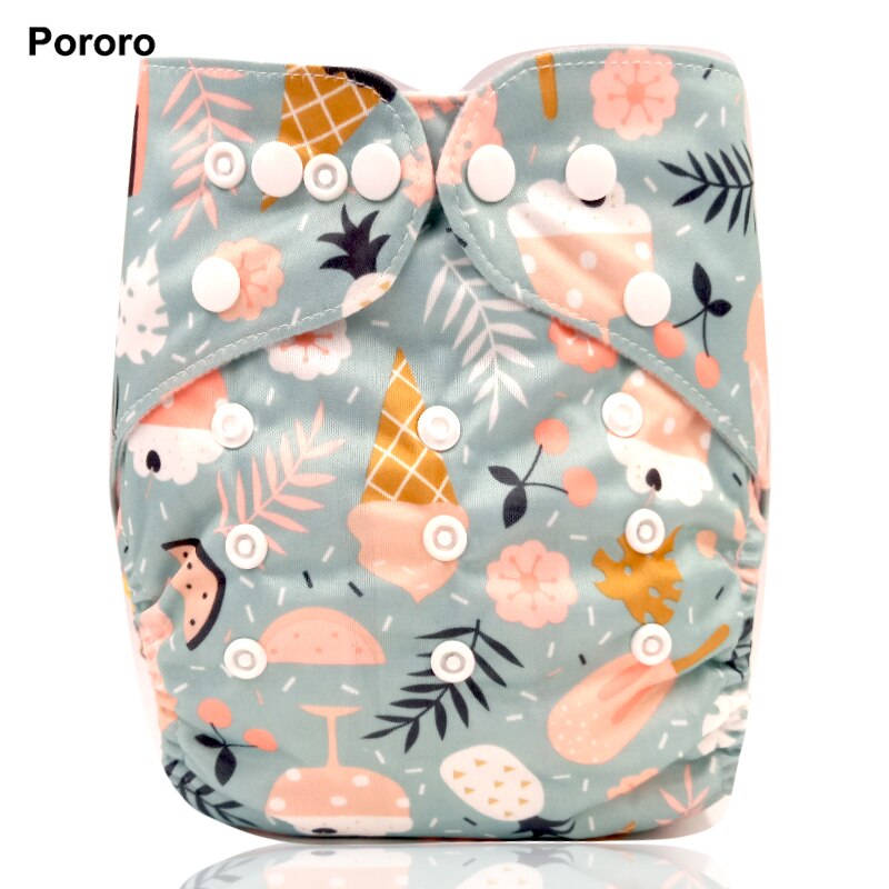 Pororo ecological diapers for baby girl boy Cloth diapers bamboo charcoal washable reusable diapers waterproof double leg gusset