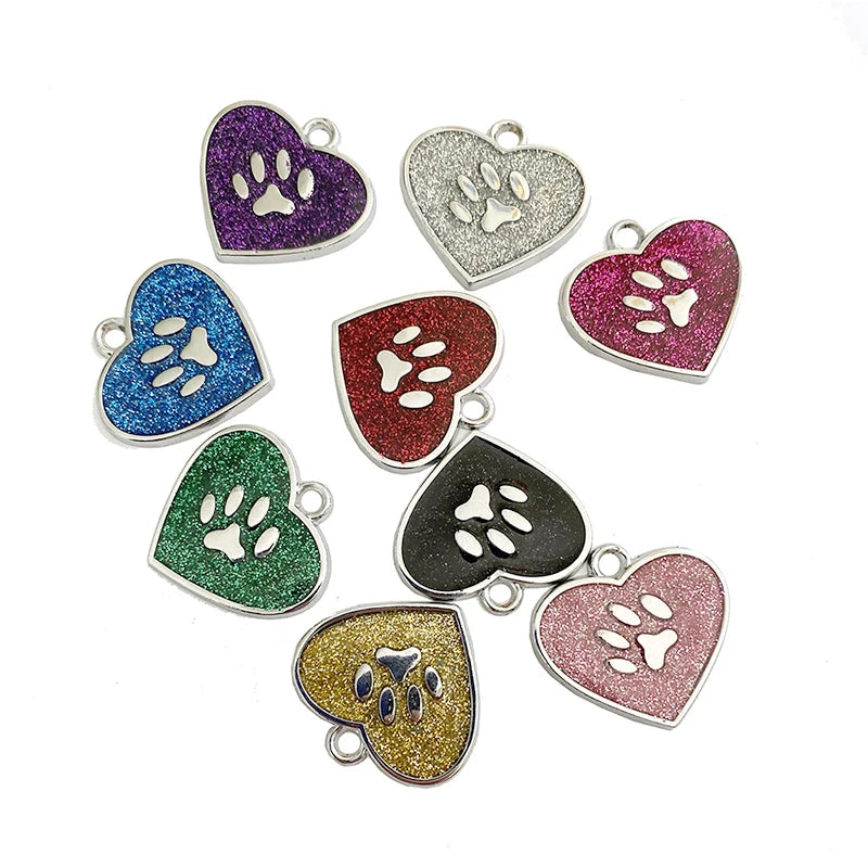 Customized Pet ID Tag Heart-shaped Tag Collar Cat Name Pendant Personalized Engraved Dog Pendant Nameplate Tag Collar Accessory