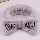 OMG Coral Fleece Hairband Soft Bow Headbands For Women Cute Hair Holder Hairbands Hair Bands Wash Face Nignt Hair Accessories