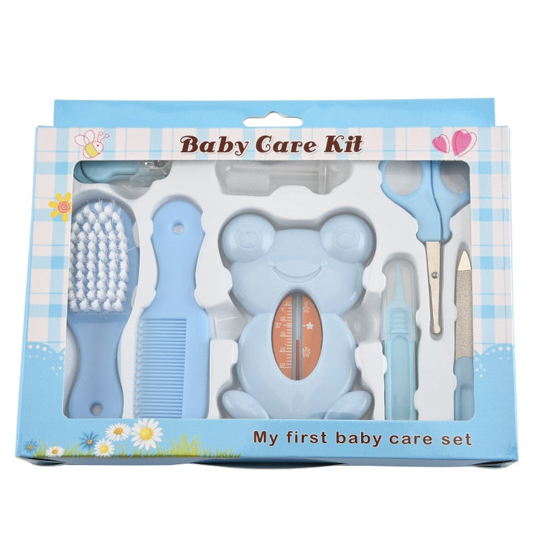 Multi-piece baby care set newborn hair trimmer nail thermometer beauty brush set scissors comb teether function children's wash