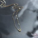 Halskette mit Anhänger in Hufeisenform aus 925er Sterlingsilber, 14K vergoldet, mit Pavé-Kristallen, U-Form, Damen Modeschmuck Accessoires
