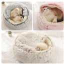 Hundebett Katzenbett Rund Plüsch Katze Warmes Bett Haus Weiches Langes Plüschbett Für Kleine Hunde Für Katzen Nest 2 In 1 Katzenbett