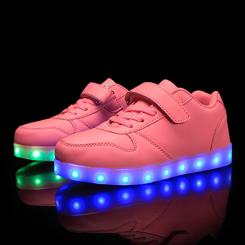 Size 25-37 Children Led Shoes Glowing Sneakers Kid Krasovki with Backlight USB Light Up Shoes Luminous Sneakers for Boys Girls