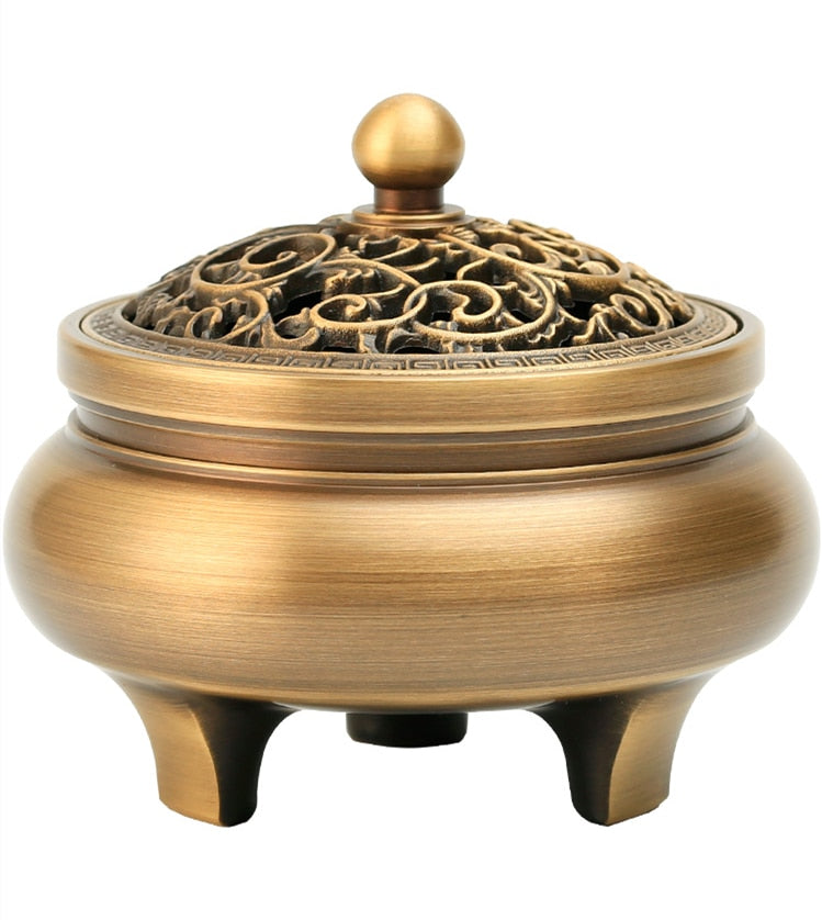 Indoor copper incense burner Aromatherapy Natural Aroma incense coil Fragrance censer holder room home decoration