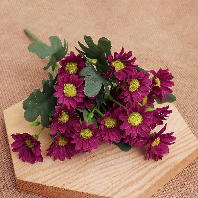 Autumn Beautiful Silk Daisy Bouquet Christmas Decorations Vase for Home Wedding Decorative Household Products Artificial Flowers