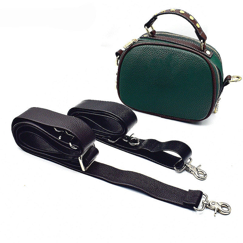 Genuine Leather Bag Strap Lichee Pattern Detachable Handle Replacement Mens Women Shoulder Silver Buckle Bags Accessories Belts