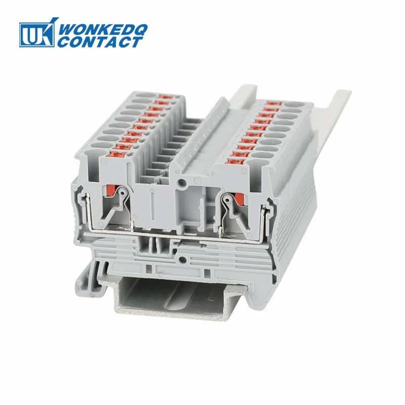 PT2.5 Push-in Terminal Block 2.5mm² Connector Spring Feed-Through Strip Plug PT-2.5 Wire Electrical Din Rail Contact PT 2.5