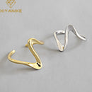 XIYANIKE Silver Color  Creative Waves Design Ring Simple Irregular Handmade Wedding Jewelry for Women Size 17mm Adjustable