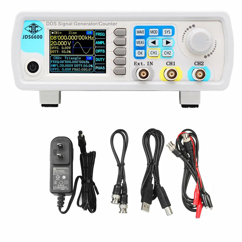 JUNTEK JDS6600-60M60MHz DDS Function Signal Generator Digital Control Dual-channel Frequency meter Arbitrary waveform generator