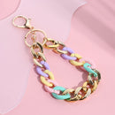 Acrylic Plastic Link Chain Keychain Macaron Color Handmade Key Ring For Girls Gifts Handbag Charms