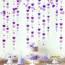 11Ft Lavender Purple White Paper Love Heart Garlands Wall Hanging Banner Decorations For Wedding Sweet Birthday Bridal Shower