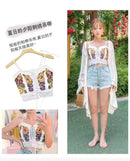 Boho Embroidery Flower Women Tanks Camis Sleeveless Bandage Knitted Fashion Summer Vest 2022 New Short Slim Chic Lady Tops
