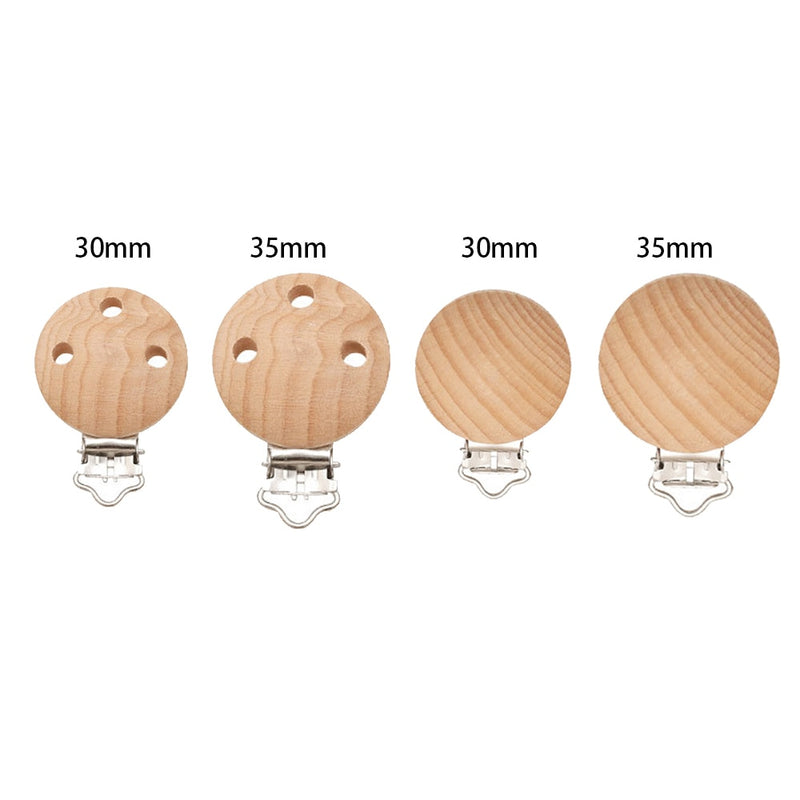 Mabochewing 20pcs 30mm 35mm Fast Free Shipping Natural Beech Wood Clips for Baby Mobile Chewing Pacifier Chain