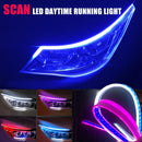 2pcs Led DRL Daytime Running Lights Flexible Car Light Accessories Turn Signal Yellow Brake Side Lights Headlights Strip 12v