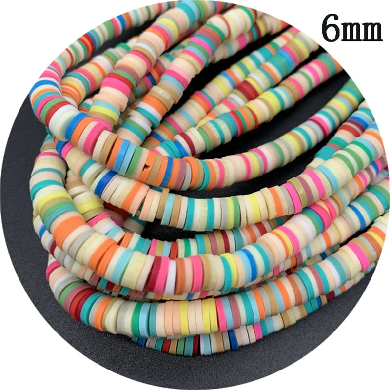 400pcs/Lot 3/4/5/6mm 16inch Round Slice Clay Beads Spacer Beads Polymer Clay Beads For Jewelry Making DIY Handmade Accessories