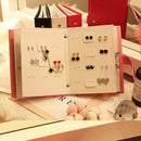 Ohrringe Schmuck Aufbewahrungsbox Halterung Ohrring Organizer Display Ständer Tragbare Schmucktasche Faltbare Buchform Leder Kreativ