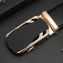 CEXIKA Men Automatic Buckle Belt Custom Engraved Name Logo Genuine Leather Waist Belts for Jeans Father's Day Personalized Gift