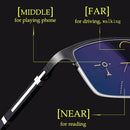 CLLOIO Photochromic Reading Glasses Men Progressive Multifocal Anti Blue Light Reading Glasses TR90 Hyperopia Presbyopia Glasses