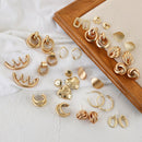 AENSOA Fashion Metal Statement Earring 2022 Gold Color Geometric Earrings For Women Hanging Dangle Simple Party Jewelry