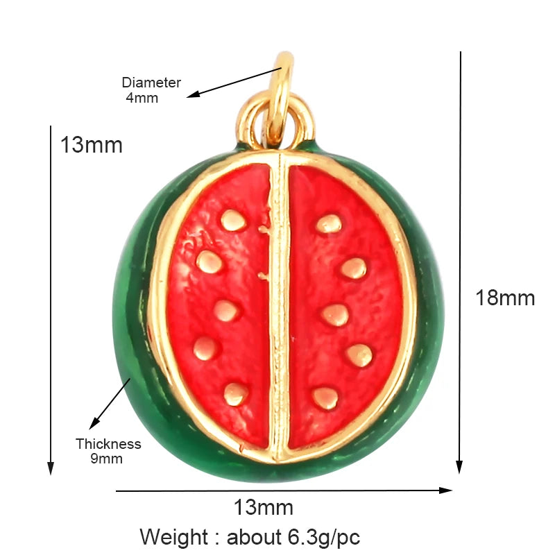 3D Fruit Strawberry Grape Mango Pineapple Water Melon Cherry Banana Charm Pendant , Jewelry Necklace Bracelet Making Supply M15