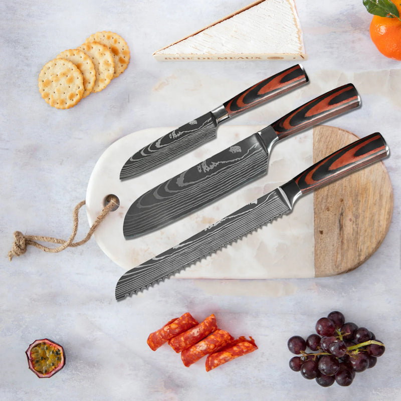 Professiona Japanese Chef Knife Kitchen Knives Santoku Slicing Utility Bread Meat Cleaver Butcher Stainless Steel Cooking Knife