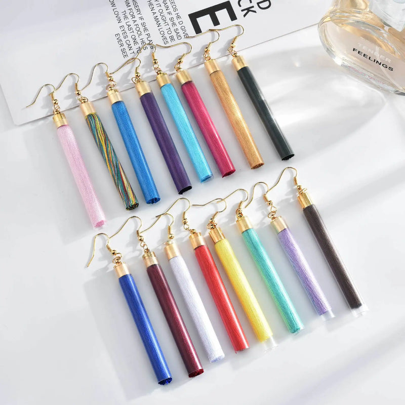 New Arrival 20 Colors Tassel Earrings for Women fashion earrings for women 2023 statement Earrings Simple Dangle Earrings Wholes