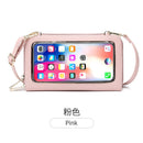 Buylor New Touch Screen Phone Women's Bag PU Leather Crossbody Shoulder Strap Handbag for Women FID Anti-theft Brush Long Wallet