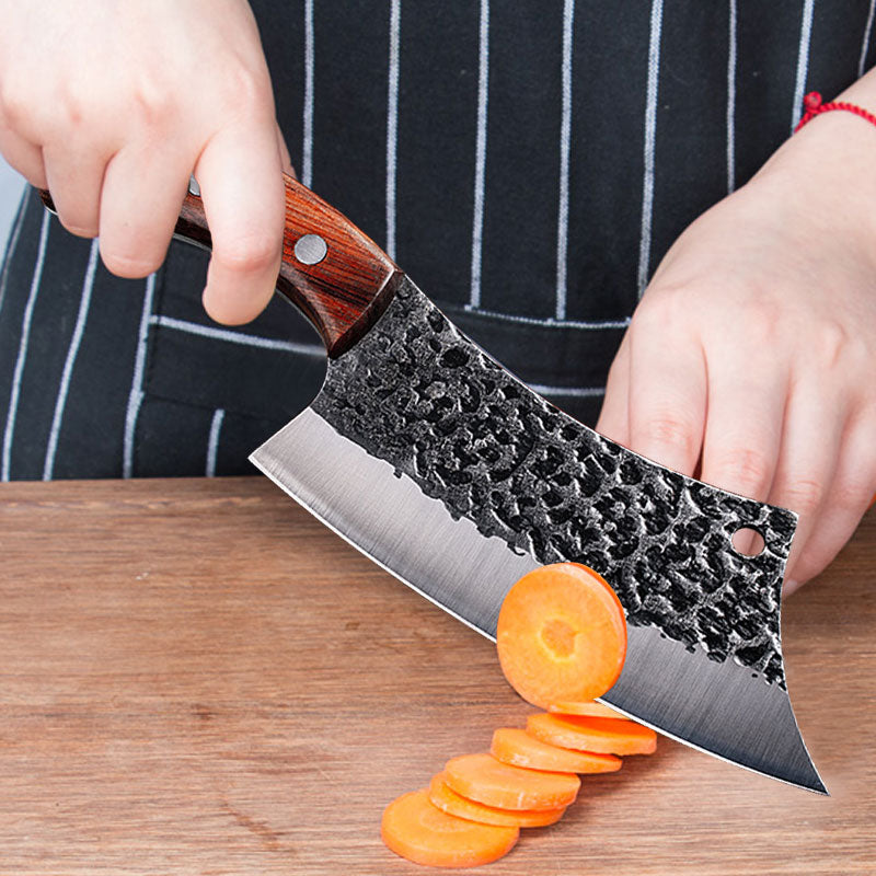 Chef Knife Handmade Forged Kitchen Knife Stainless Steel Butcher Knife for Meat Bone Vegetables Slicing Fishing Knfie with Cover