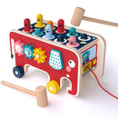 Colorful Wooden Whack-A-Mole Game Early Educational Toys Kids Musical Bus Baby Girl Boy Toys Hand Knocking Hamster Montessori