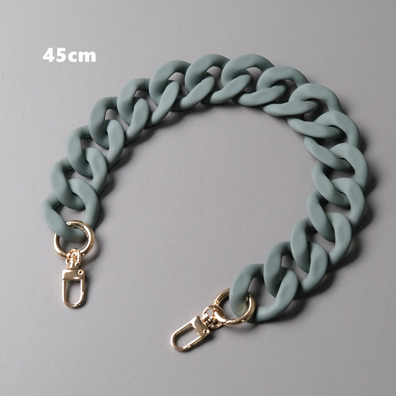 New Fashion Woman Handbag Accessory Chain Black White Green Resin Chain Luxury Frosted Strap Women Clutch Shoulder Purse Chain