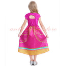 Aladdin Costume Jasmine Dress Pink Fuchsia Outfit For Kids