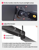 NB H180 Double monitor desk Holder Arm Gas Spring Full Motion 17"-27" LCD TV Mount ergonomic dual arm clamp bracket 2-9kgs each