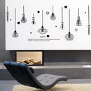 226*97cm Black Chandelier Wall Stickers Light Bulb Home Decor for Living Room Bedroom Art DIY Vinyl Wall Decals Removable