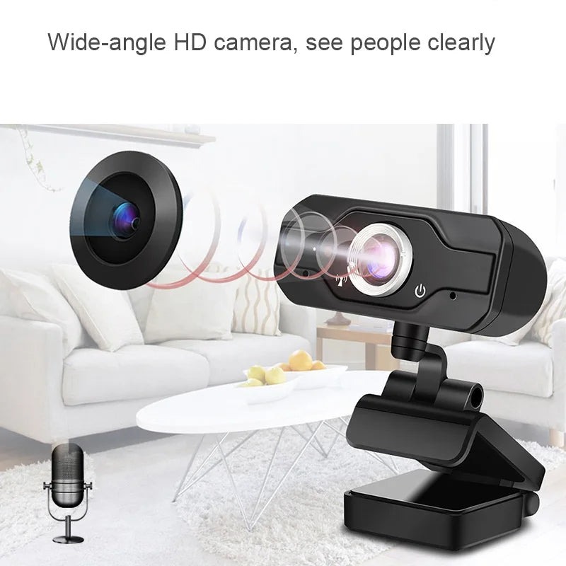 Full HD Webcam 1080P 60fps Laptop Computer PC Web Cam Camera Built In Microphone For Video Calls Conference Live Work Tripod