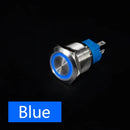 16mm Metal Push Button Switch Ring Lamp Power Symbol Buttons Waterproof Flat Head LED Light Self-lock Self-reset  1NO1NC